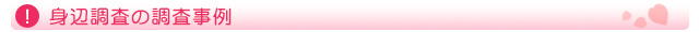 身辺調査の調査事例