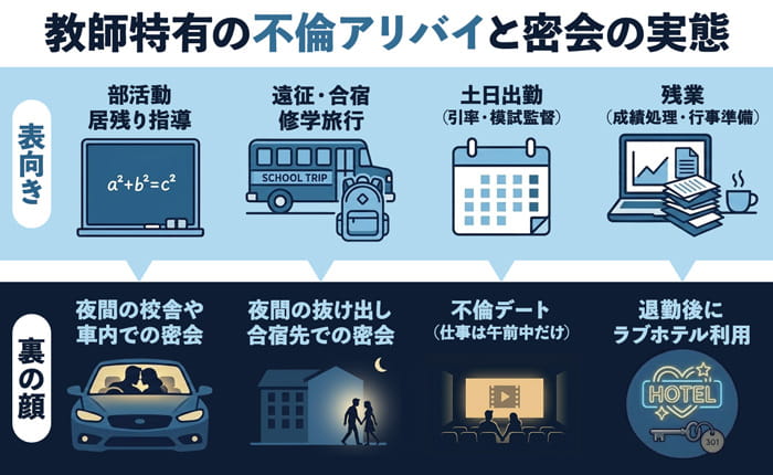 プロの探偵が警戒！教師の不倫で「言い訳」に使われやすい密会タイミング