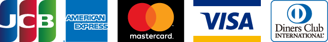 JCB AMECICAN EXPRESS mastercard VISA Diners Club INTERNATIONAL